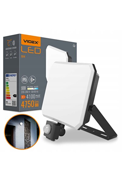 NO BRAND Proiector LED cu halogen cu senzor de mișcare PIR 50W 5000K 4750lm I...