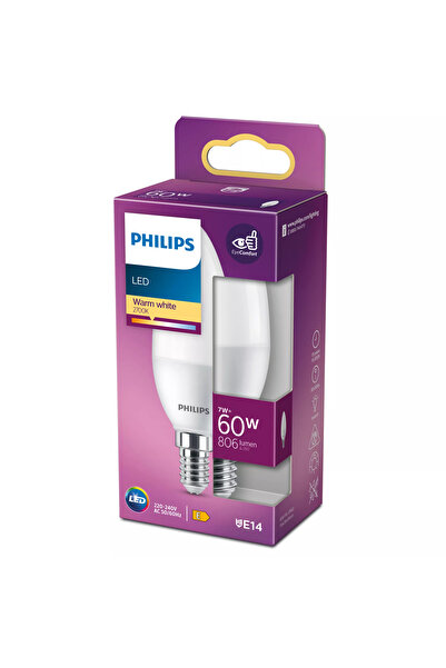 Philips 6x Bec LED E14 7W=60W 806lm Culoare 2700K Set Lumânări Premium