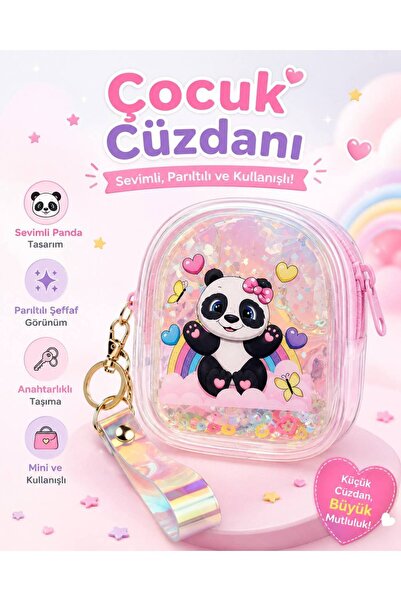 Shopfocus Figure-Embellished Girls' Wallet Keychain Transparent Silvery Jelly...