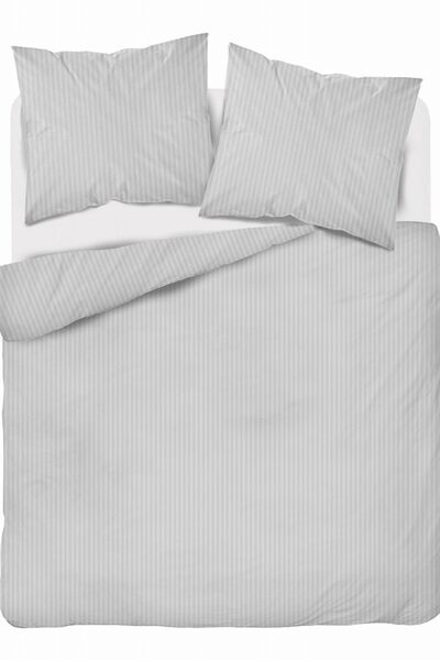 Detexpol Set de lenjerie de pat din satin 160x200 neted cu dungi premium argi...