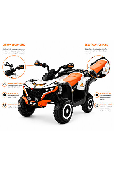 OEM ATV electric cu motor 380W, roți EVA și design sport off-road - Portocaliu