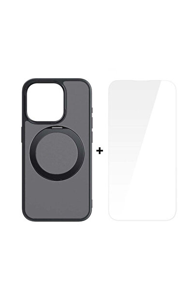 Baseus Husă cu inel rotativ 360 Sky Ring MagSafe pentru iPhone 15 - negru
