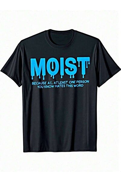 26LIK Men's Black Short-Sleeve-Shirt, Featuring A Striking MOIST Pattern Prin...