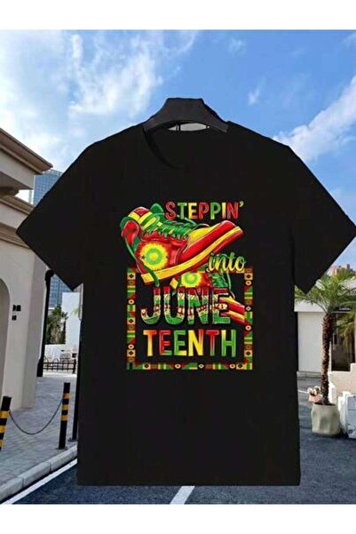 NOURAM Men's Juneteenth Parties Attire, Comfort Cultural Graphic Tee, Soft Br...