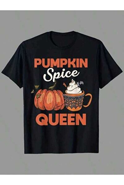21JNRY Men's Plus Size Halloween Pumpkin Spice Queen Black Orange White Spook...