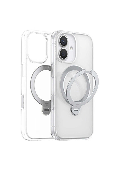 TORRAS Husă pentru iPhone 17, Seria Ostand Spin MagSafe, transparentă - trans...