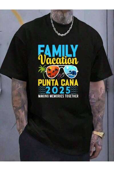 NOURAM % Cotton Family Vacation 2025-Shirt Punta Cana Cruise-Shirt Casual Sho...