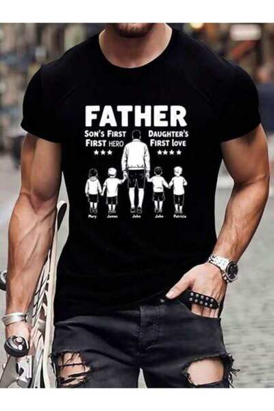 21JNRY Men's Plus Size "FATHER SONS Daughters First Love" Cool Graphic Tee, S...