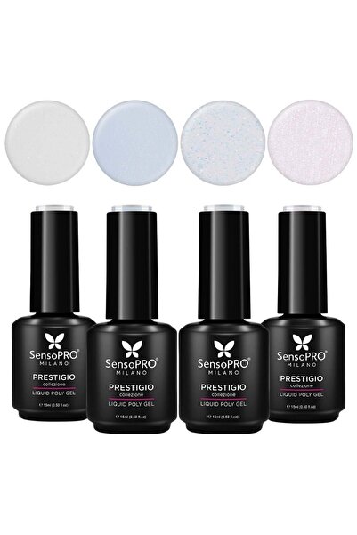 SensoPRO Milano Set de 4 Polygel lichid, Sclipiri de diamant