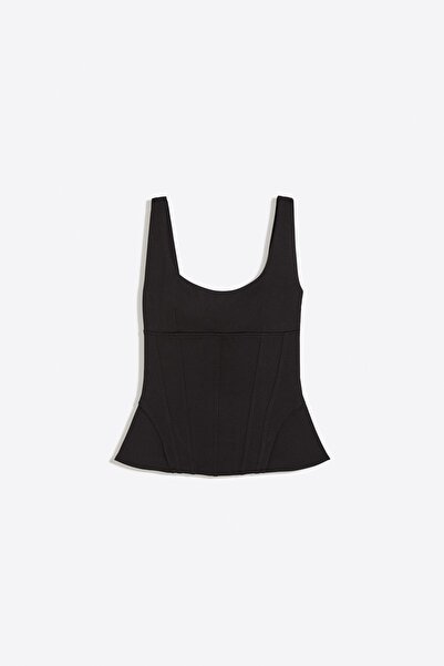 Bershka Sırtı bağcıklı dokulu top