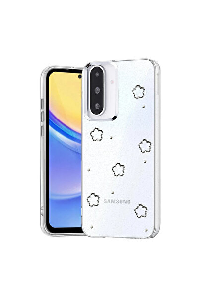 TechTrove Samsung Galaxy A27 5G Uyumlu Şeffaf ve Simli Darbe Emici Kamera Kor...