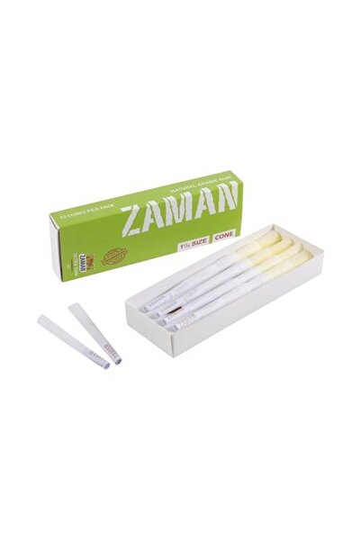 ZAMAN ورق لف زمان وسط 1¼ ملفوف مسبقاً أبيض ( 32 حبه ) | مركز المدخنين