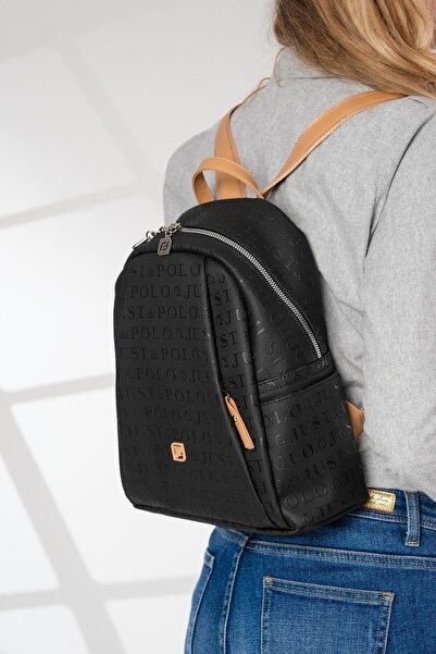 Just Polo Women's Okıl Backpack Jpm4040 Black Tan Size: Length: 31 cm Width: ...