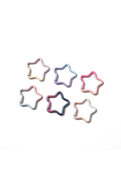 Choice33 1 pcs Mixed color Pastel Gradient Star Shape Spring Ring Clasps, Col...