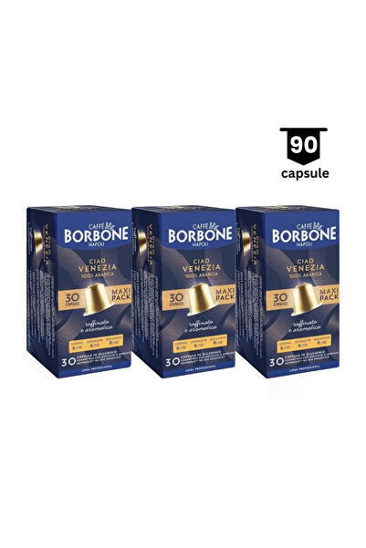 Borbone 90 Κάψουλες Ciao Venezia, 3 x 30 κάψουλες αλουμινίου – Συμβατό με Nes...
