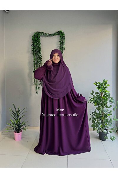 Yüsra Collection Erva Abaya and Shadowed Soufflé 2-Piece Set