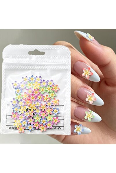 Choice 1 50Pc 3D Gradient Plumeria Flower Nail Charms Mix-Colors Frangipani N...