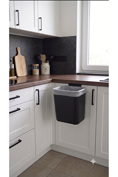 İndecor Houseware 15 Litre Kapaksız Banyo , Mutfak ve Ofis Çöp Kovası Dolap Kapağı Asma Aparatlı Çöp Kutusu Tezgahüstü Çöp Kovası