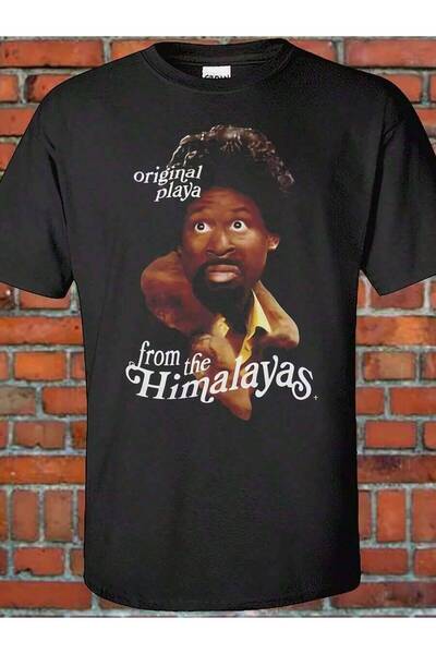 9JY Men'S Vintage-Inspired "From The Himalayas" Graphic Tee - 100% Cotton, Br...