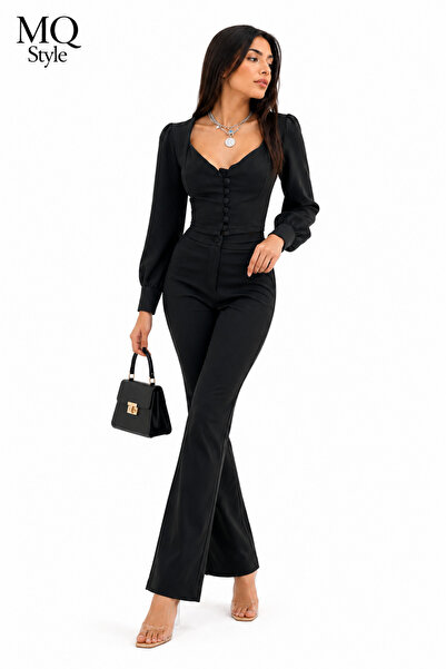 MQ High-End Women's 2-Piece Suit (Regular Buttoned Corset Top + Straight-Cut ...