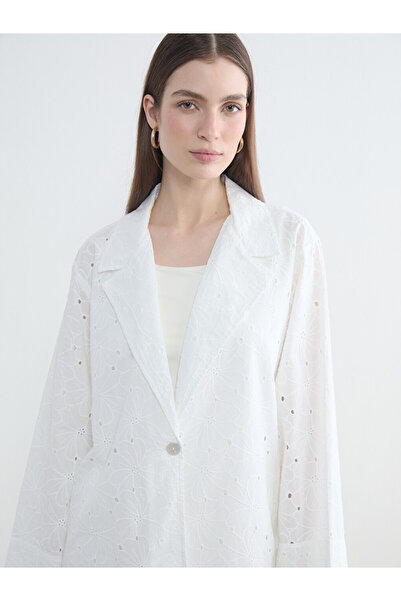 LC Waikiki Embroidered Oversize Women's Blazer Jacket