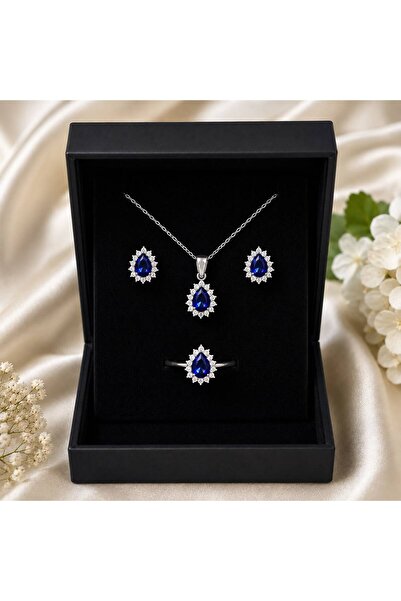 keskin silver Zarafetin En Şık Hali – Safir 925 Ayar Gümüş Takı Seti 💙