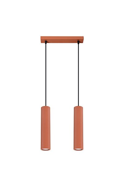 SOLLUX Lampă suspendată KARBON 2, roșu ocru