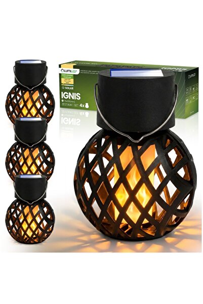 Lumiled 4x Felinar solar LED tip glob pentru grădină IP44 1800K