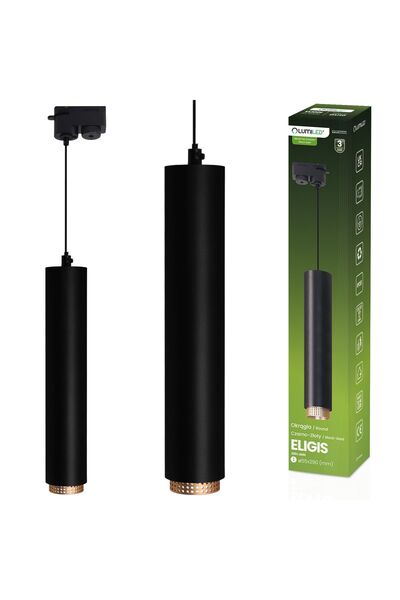 Lumiled Lampă suspendată de tavan 29cm Spot GU10 LED ELIGIS Negru