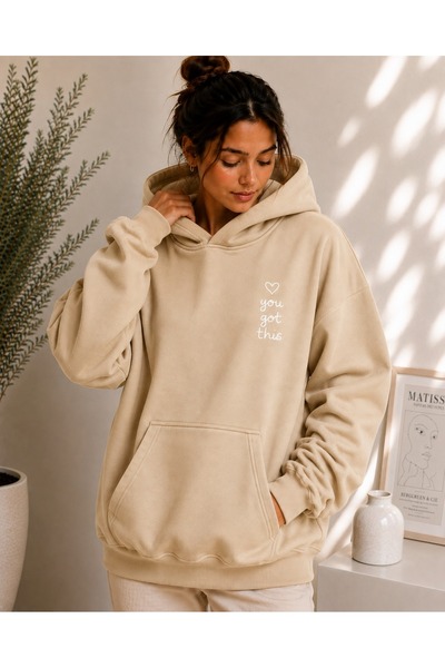 TREND EMMODA Women's Minimal Printed Oversize Sweatshirt