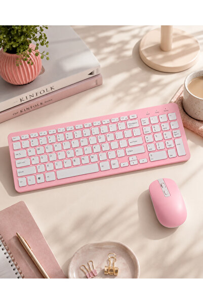 ERDİNEKS Minimalist Kablosuz Klavye Mouse Seti - Kompakt İnce Tasarım Ofis Ti...