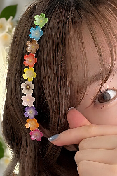 Elifsu Jewelry Colorful Flower Figured Hair Accessory Hair Clip 10 Pack