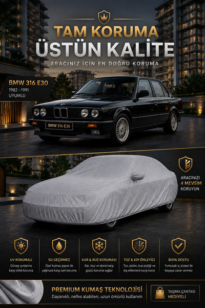 PJ & Me غطاء حماية السيارة BMW 316 E30 1982-1991 متوافق مع السيارات، غطاء حما...