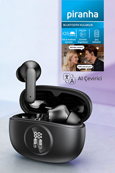 Piranha 9995 AI Çeviri TWS Bluetooth Kulak İçi Kulaklık | ANC/ENC Gürültü Eng...