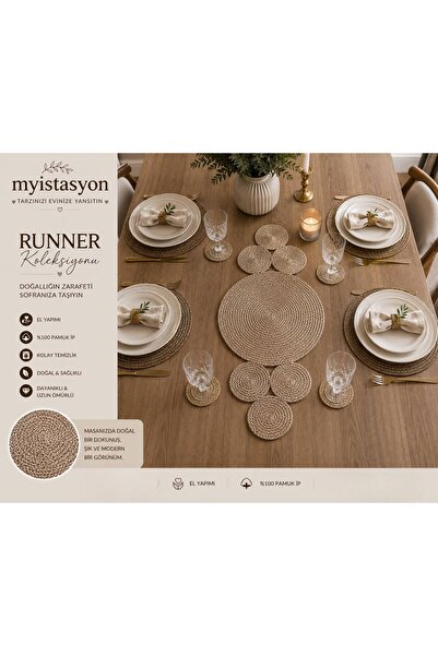 myistasyon "tarzınızı evinize yansıtın" Jüt, Hasır, Dekoratif Masa Örtüsü, Ru...