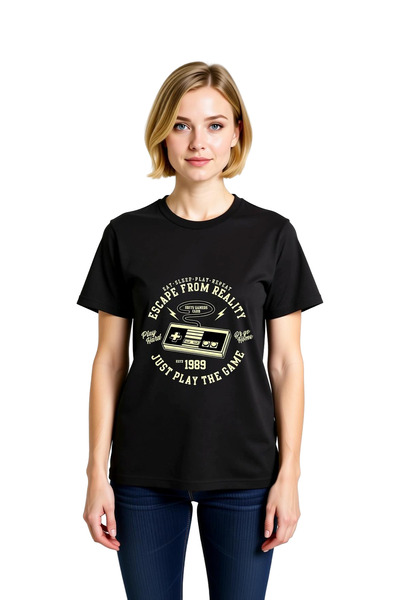 PayBuy Tricou cu imprimeu retro cu consolă de jocuri pentru femei, design dig...