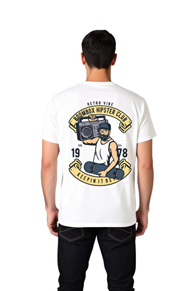 PayBuy Tricou pentru bărbați cu imprimeu tematic Retro Music și Boombox