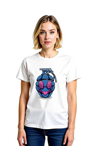 PayBuy Women's Graphic Printed Spiral Eye Detail Short Sleeve Round Neck Cott...