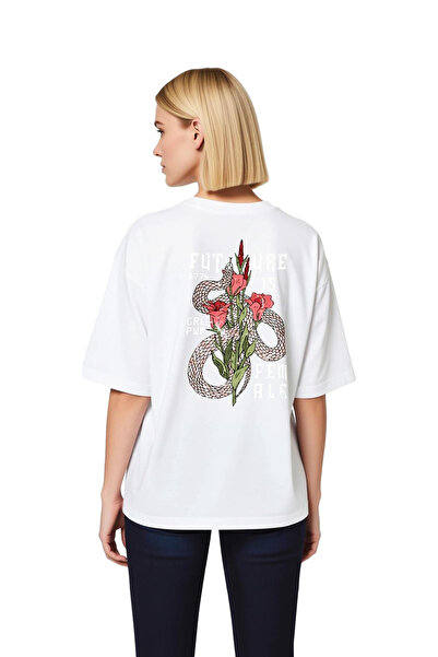 PayBuy Women's Oversize Graphic Printed T-Shirt 100% Cotton Round Neck Short ...