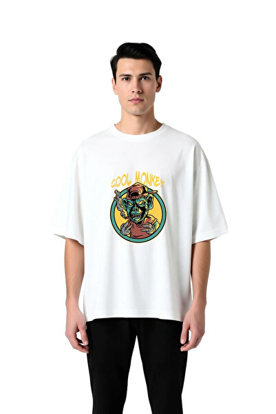 PayBuy Men's Oversize Cartoon Printed T-Shirt Cold-Blooded Monkey Graphic Pat...