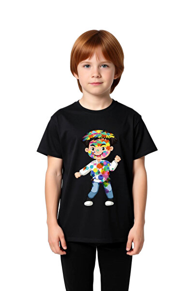 PayBuy تي شيرت للأطفال بأكمام قصيرة مطبوع عليه Color Splash من Artist Paint، ...