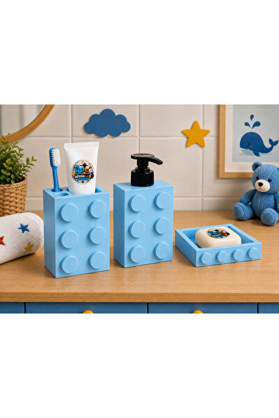 Genel Markalar LEGO Uyumlu HPs Banyo Seti – Sıvı Sabunluk, Diş Fırçalık ve Ka...