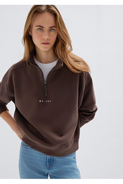 Mavi Mvjns Printed Half-Zip Loose Fit Sweatshirt