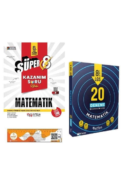 Nitelik Yayınları Süper 8. Sınıf Matematik Kazanım Soru Kitabı 2026-2027 Günc...