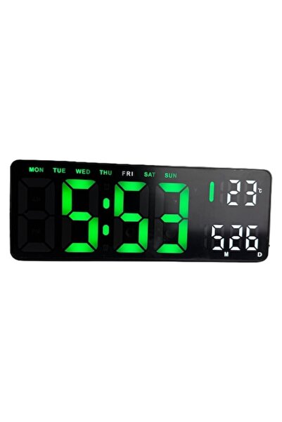 OEM Ceas digital LED de perete/masă, ecran mare de 35x13 cm, Oră/Dată/Zi/Temp...