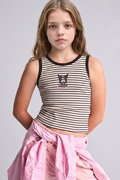DeFacto Striped Printed Athlete Girl's T-Shirt I5689A826Hs