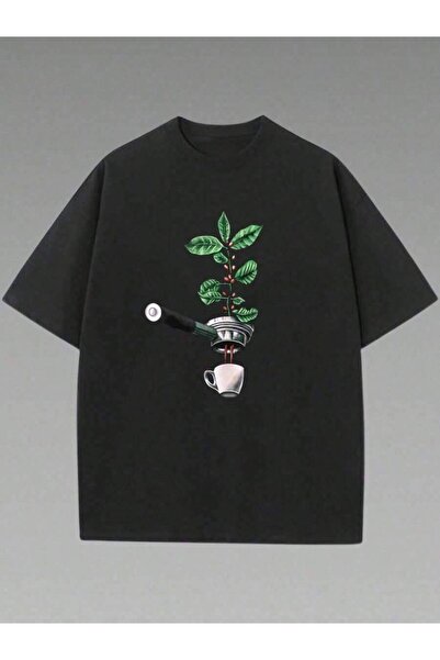 LİNA06 Coffee Plant-Shirt Espresso Barista-Shirt 1 Pcs Heavy Cotton Shirt