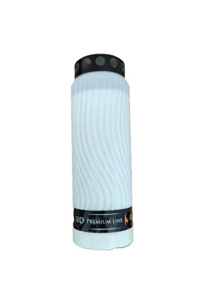 LCA Set 2 x Candela din Plastic cu Capac, Premium Line, Alba, 240 Ore