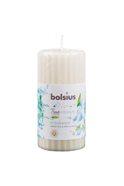 Bolsius Set 3 x Lumanare Stalp 120/58 mm in Balance Ceai Alb si Menta