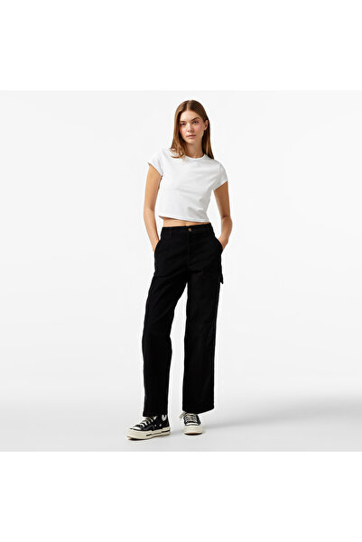 Dickies Corduroy Carpenter W Siyah Kadın Pantolon